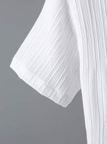 Ensemble chemise à col montant et short en tissu texturé pour garçons, idéal pour la rentrée scolaire