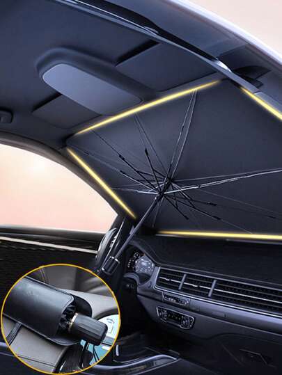 1pc Car Sunshade Umbrella - Protect Your Car Interior From Summer Sun - Windshield Protection And Shading Accessories