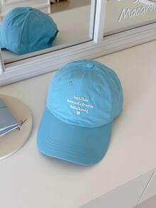 1 件装软顶轻质速干网眼夏季棒球帽，情侣透气户外休闲运动帽，带小情书硅胶装饰的防晒帽 - 速乾棒球帽 - 查看 11