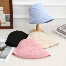 Summer Fashionable Simple Solid Color Thin Breathable Sun Hat, Bucket Hat, Sun Protection Outdoor Hat