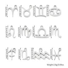 12pcs/Set DIY 12 Zodiac Bracelet Necklace Pendant Accessories - Gold - View 4