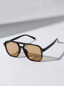 1/2/3/4/5/6pcs Sporty Outdoor Y2K Retro Driving Travel Beach Fashion Large Frame Fashion Glasses, Summer Back To School Fashionable Preppy School Look - Black+Blue+Tea+Orange - View 6