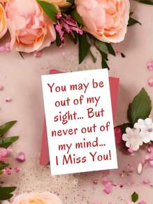 1 pieza Tarjeta de felicitación romántica 'Te echo de menos', de papel de alta calidad, para cualquier destinatario, con sobre para amigos, amantes, familia, declaraciones y ocasiones especiales