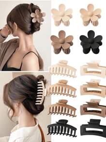 1/4/12 Stück tropisches Muster, lässig elegante ABS Harz süße Haarklammer Accessoires, geeignet für alle Jahreszeiten, Herbst Haarklammern, Blumen Haarspangen, Herbst Dekor Accessoires für Frauen, Blumenklammern Winter für Urlaubsoutfits Frau