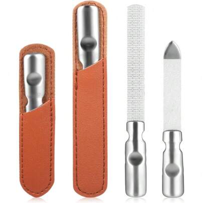 Lime à ongles professionnelle en acier inoxydable - outil de manucure double face, convenant pour les ongles naturels, robuste et réutilisable - parfait pour les soins des mains, des pieds et des ongles