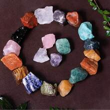 1pc Natural Rocks For Tumbling Gemstone Raw Crystals Rough Stones Reiki Crystal Healing(2-4cm) - Multicolor - View 3