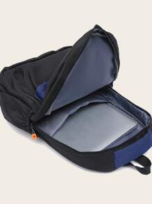 New Men's Lightweight One Shoulder Bag Backpack With Pen Case 3 PiecesSet, Casual Large Capacity Student Messenger Bag