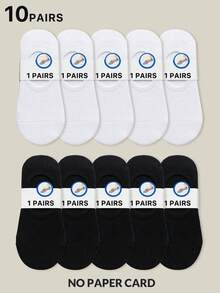 2/6/10 双中性纯色黑/白/灰色袜子，硅胶防滑鞋跟，吸湿排汗透气针织材质，适合春夏季，简约风格踝袜，适合居家、通勤、上学、运动、节日礼物（无纸卡） - 彩色 - 查看 12
