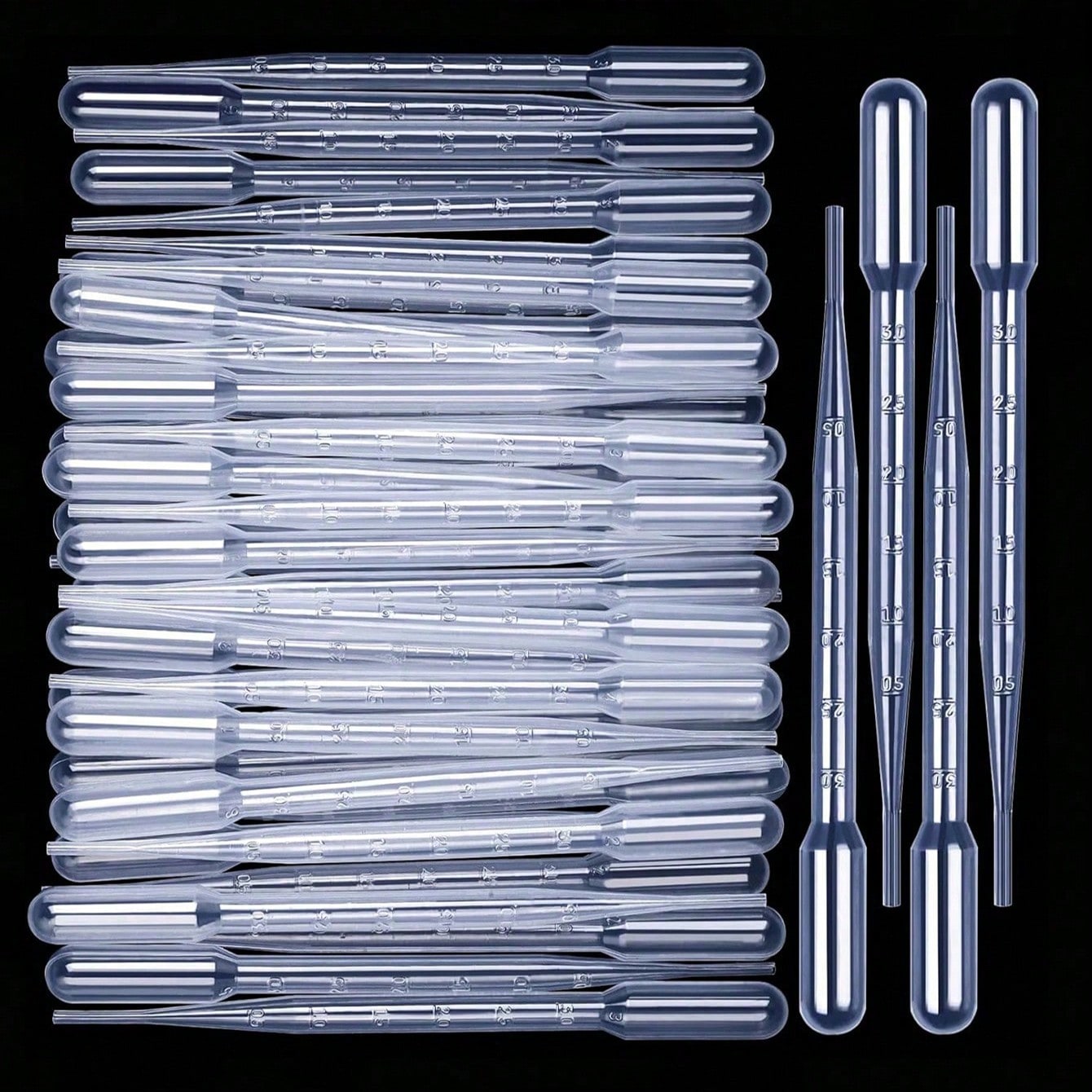 20/50pcs/100pcs Reusable Plastic Dropper Pipettes, Suitable For Essential Oils, Cosmetics, Science And Laboratory Use