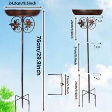 1pc Metal Bird Feeding Bath Bowl, Decorative Ground Stand For Garden, Yard, Lawn, Suitable For Backyard Birdbath, Bird Feeding, Gift For Parents, Friends Room Decor Bedroom Decor Home Decor Wall Decor