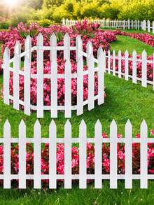 10pcs Thick White Plastic Garden Fence Panels, Size 4.6x11.41 Inches (12x29cm) - Waterproof, Rust-Resistant, Easy To Clean, Suitable For Vegetable Gardens, Yards, Farmhouses, Outdoor Weddings, Graduations, Christmas And Holiday Decorations | Outdoor Decorative Fencing - White - View 9