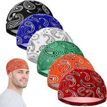 Durag de seda para hombre con banda elástica - Pañuelo de cabeza de unicolor de moda para comodidad casual, deportes y actividades al aire libre. Pañuelo de estilo pirata transpirable y suave para uso unisex