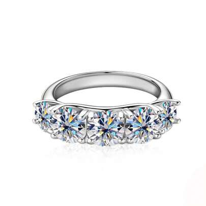 1 Peça Anel Solitário Vintage de Moissanita em Prata Esterlina 925 - Joias Exquisitas e da Moda, Design Único, Minimalista Clássico, Artesanato Prateado - Presente Perfeito para Namorada, Proposta, Noivado, Casamento, Dia dos Namorados, Aniversário e Surpresa Romântica