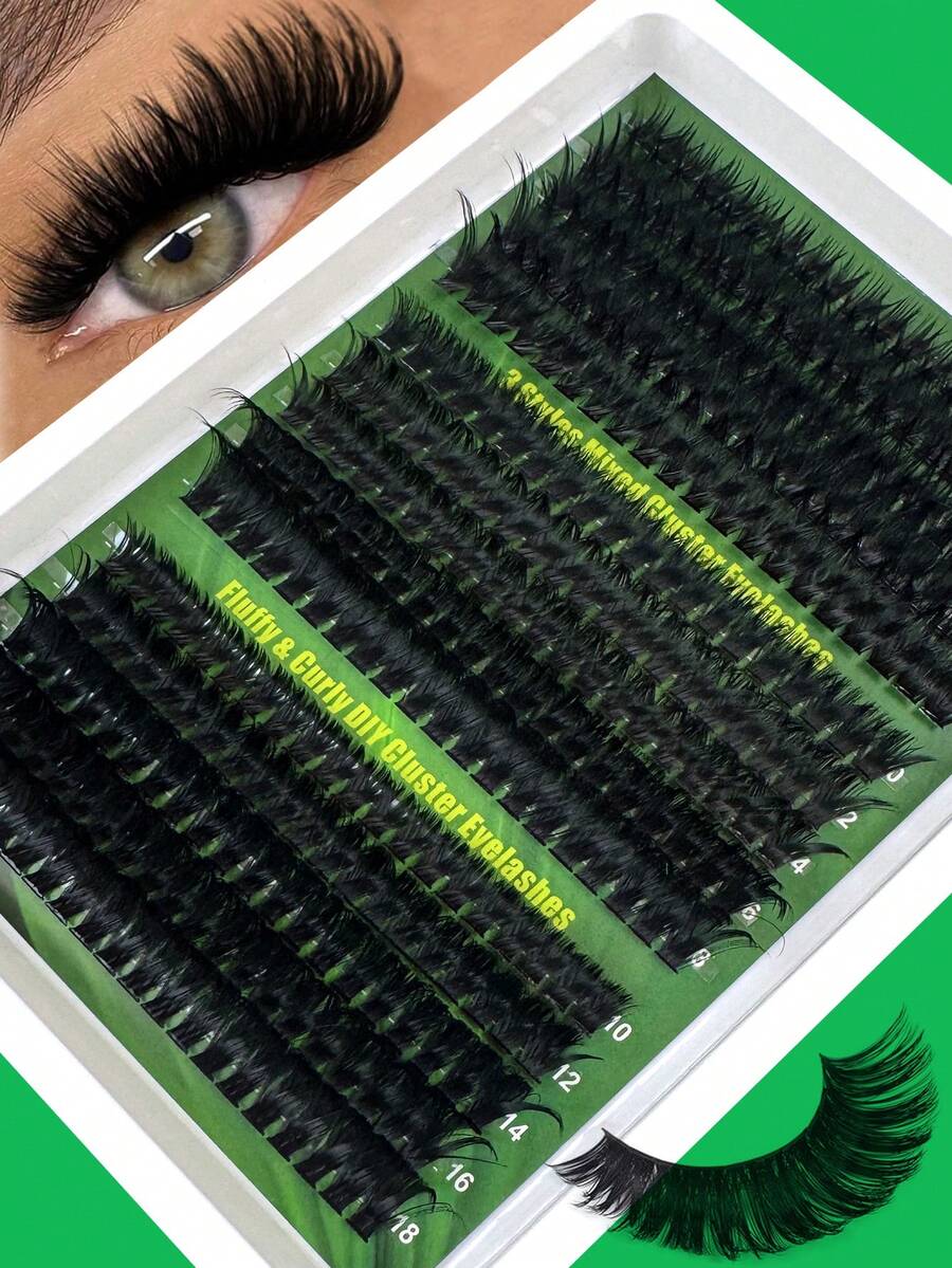 300pcs/295pcs Synthetic Mink Eyelashes 40D/50D/60D/80D/100D Fluffy Individual Lashes Extension, 5D Effect 0.07mm Curl False Eyelashes 10-16MM Mixed Tray For Drama Makeup, DIY Makeup Tools, Bulk Personal Eyelash Extension, Suitable For Daily Use And Cosplay - D - 查看 1