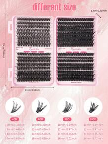 640 DIY D-Curler Eyelash Book, Super Curler Eyelash Extension Set, Multi-Style Eye Makeup Suitable For Beginners, 10-16mm Mixed Length, Natural, Cluster, Fluffy, Dense, Mixed Style, Self-Adhesive, Reusable Lash Clusters, Eyelash Clusters, Individual Eyelashes, Lashes, Fake Lashes