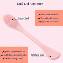 Silicone Face Mask Applicator, Facial Cleansing Tool For Mud Masks, Brush-Attached Facial Cleansing Brush For Makeup Removal & Skin Care