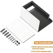 New  Toilet Paper Holder  Shelf, Stick On Matte Black Toilet Paper Roll Holder, Self Adhive Or Wall-Mount  Screws For Bathroom,Washroom - 黑色架子 - 查看 7