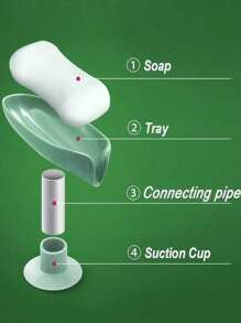 1/2pcs Leaf Shape Soap Dish With Suction Cup - No Drilling Required, Waterless Design, Suitable For Laundry And Bathroom, Suction Cup Soap Dish, Leaf Soap Box Drain And Moisture-Proof Storage Organizer (Suction Cup Becomes Stronger With Water) Back To School