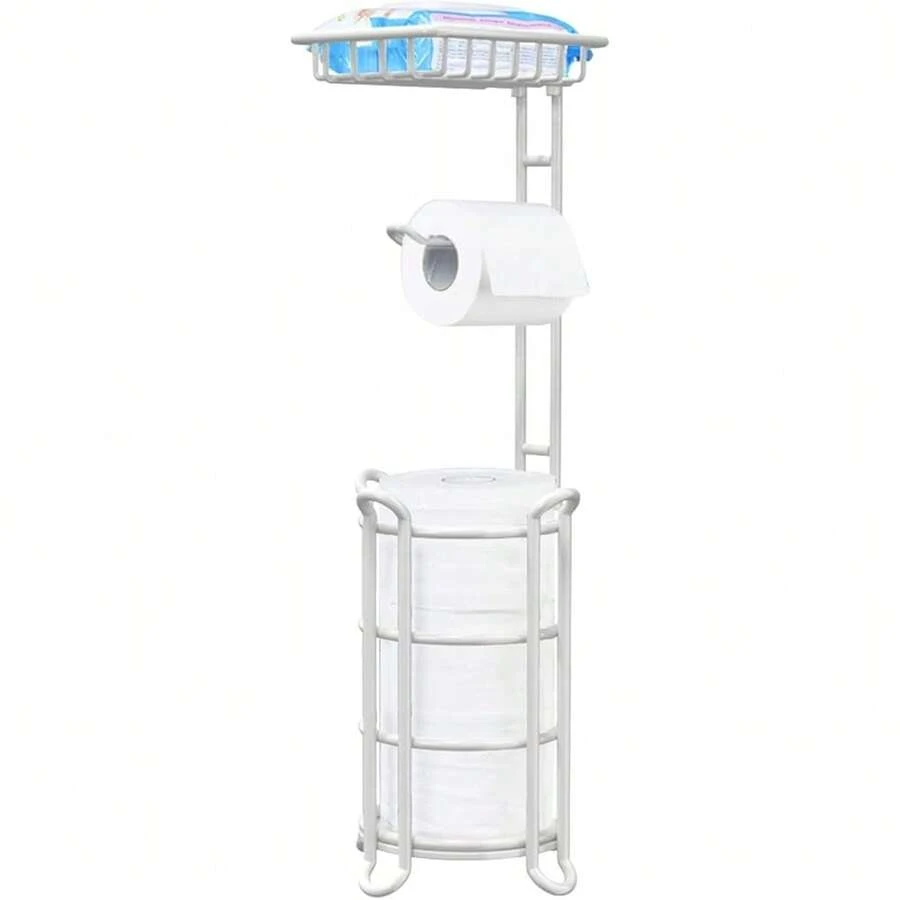 New [E] Toilet Paper Holder Stand Nautical Bathroom Tissue Holders  Standing  Top Shelf Storage Mega Rolls/Phone/Wipe-Ivory - C-象牙色 24 - 查看 1