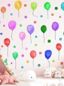 1set Colorful Balloon Wall Stickers PVC Colorful Polka Dot Wall Decals Watercolor Fabric Big Balloons Wall Stickers Self-Adhesive Removable Peel And Stick Vinyl Decals For Kids Room Decor Nursery Classroom Playroom Wall Decor Home Decor Personalised Stickers - Multicolor - View 6