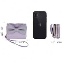 1pc Korean Style Bow Design Short Wallet Fashion Minimalist PU Leather Tri-Fold Coin & Card Purse Suitable For Girls Women Office Ladies Great For Work Business Trip Commuting Outing Travel