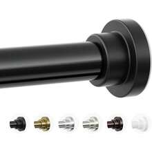 New Shower Curtain Rod, 1" Diameter Heavy Duty Tension Shower Rod, Non Slip Adjustable 28-74 Inch No Drilling Shower Curtain Rods Spring Tension For Bathroom, Shower Stall, No Rust, Black - 黑色28-74英寸 - 查看 1