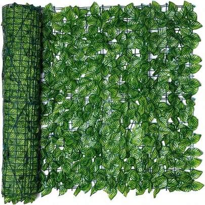 Artificial Ivy Privacy Fence Screen, Artificial Hedge Fence, Outdoor UV Protection Artificial Artificial Artificial Fake Ivy Hedge, Garden Decoration, Watermelon Leaves, Sweet Potato Leaves,Fake Plants