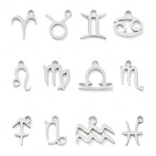 12pcs/Set DIY 12 Zodiac Bracelet Necklace Pendant Accessories - Gold - View 8