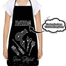 Customized Text/Name, [Creative Beauty Apron] Adjustable Polyester Beauty Apron | Designed For Professional Gardeners And Beauty Therapists With Creative Paw Print Design