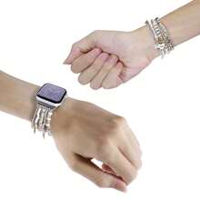 1 Pieza Correa de mujer bohemia colorida con cuentas, pulsera estilo brazalete, compatible con 38/40/41/42/44/45/49mm, se adapta a Ultra/SE/8/7/6/5/4/3/2/1