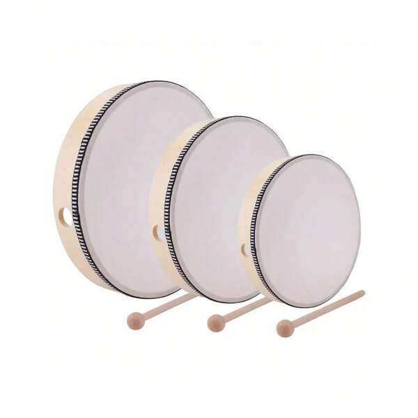Tambor Handpan de madera con baqueta, instrumento musical estilo Orff