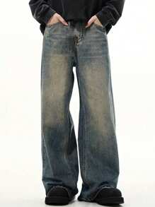 Teen Boys' Pockets Loose Straight Leg Relaxed Jeans