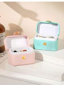 1-Piece Portable Jewelry Box, Pu Simple Leather Jewelry Box, Ring Box, Women's Small Jewelry Box, Simple Home Jewelry Storage Box, Travel Storage Box, Exquisite Mini Travel Jewelry Storage Box, Earrings, Rings, Necklaces, Portable Back-To-School Essentials, Memorable Holiday Gifts, Easter Gifts, Bridesmaid Gifts, Summer Travel Essentials, Travel Accessories, Travel Essentials, Mini Display Storage Box, Cruise Essentials, Holiday Gifts