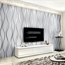 1 Roll 3D Striped Self-Adhesive Wallpaper, Stereoscopic Geometric Pattern Wallpaper For Home Decor, Living Room, Waterproof And Removable Wall Sticker For Bedroom & Living Room Wall Paper Wall Stickers Room Decor Wall Decor