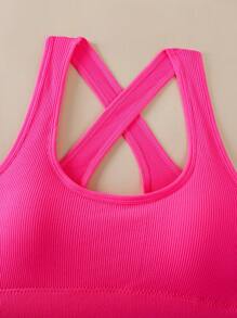 3pcs Plus Size Sports Bras With Criss-Cross Straps, Supportive Yoga Fitness Running Crop Tops For Women