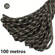 10/50/100米/件多色7股迷彩伞绳，户外多用途救援捆绑登山绳，帐篷应急求生绳，伞兵牵引绳手链编织绳，露营、野餐、晾衣绳、宠物牵引绳，耐用DIY绳