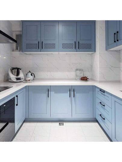 Roll Sky Blauw Home Stick Wallpaper Roll, Waterproof Vinyl Contact Paper Living Room Stickers ,Cabinets Kitchen Wand Stickers,Peel view 5