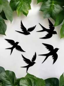 5 pièces Décoration en métal en forme d'oiseau, convient pour la décoration intérieure/extérieure, mur, porte, enseigne