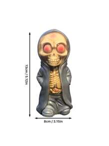 1 Stück neuer stehender Skelett Dekoartikel für Halloween, kreativer Horror Maske Menschliche Resin Figur, Schulmaterial, Rückkehr zur Schule