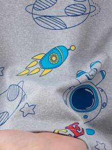 6pcs/Set Toddler Boys' Cartoon Digger/Dinosaur Print Vest & Shorts Pajama Set, Lightweight Summer Homewear