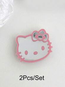 Sanrio Soporte retráctil de acrílio con diseño de Gatito Hello Kitty, accesorio para teléfono móvil impermeable con diseño de espejo (con respaldo adhesivo) (Algunas partes pueden ser aleatorias)