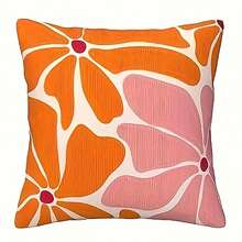 Bộ 4 vỏ gối polyester họa tiết hoa Groovy - Vỏ gối trang trí họa tiết hoa trừu tượng hiện đại đầy màu sắc, kích thước 45x45cm, khóa kéo hình vuông, có thể giặt được, dùng để trang trí nhà cửa, phòng khách, phòng ngủ, ngoài trời, tiệc tùng ngày lễ, dễ chăm sóc, không bao gồm chất độn - Nhiều màu - Xem 3