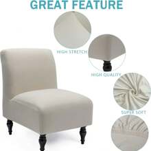 Accent Chair Covers No Arms Floral Slipcover For Slipper Chair Armless Accent Slipper Chair Cover Slipcover,Slipper Chair Removable Fabric Stretch Spandex Removable For Armless Chair Furniture Protector Covers For Living Dining Room