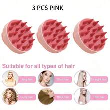 1pc Head Massager Hairbrush For Scalp Care, Super Soft Silicone Scalp Massager, Designed For Deep Cleaning, Dandruff Removal And Hair Growth, Suitable For Men And Women, Macaron Color, Dry And Wet Use, Suitable For Home, Dorm, Travel, Salon, Pet Grooming,Hair Accessories ,Comb Hair ,Hair Styling Tools - Multicolor - View 7