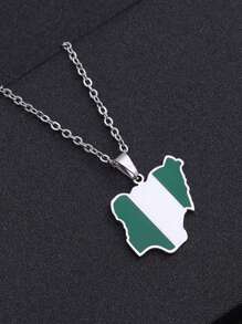 Nigeria Necklace 18K Gold-Plated Africa Map Pendant For Women And Men Nigeria Jewelry Gift Stainless Steel, Stainless Steel, No Gemstones -The Best Gift For Family Members
