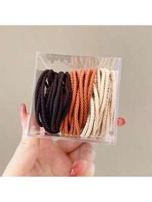 50 件男士高弹力发带，纯色罗纹运动发饰，适合锻炼、聚会、休闲装马尾辫固定器发圈发橡皮筋发圈发绳，头饰