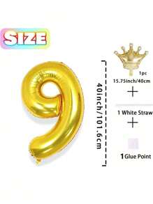 1/2 piezas Globo número corona de oro - Globos de número de oro de 40 pulgadas con minúsculas coronas de oro, perfectos para fiestas de cumpleaños, aniversarios, celebraciones de 100 días, fiestas del Día de los Caídos, decoración de interiores, fotografía en exteriores
