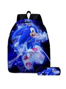 Ensemble de 2 pièces sac à dos et trousse à crayons de dessin animé. Grand sac à dos et trousse à crayons polyvalents. Cadeau pour fête, vacances, Halloween, Noël