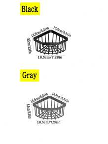 1 Pezzo Organizer per lavandino, porta sapone, tappo dello scarico, portaspugna, cestino portaoggetti multifunzione anti-ruggine, mensola da parete per cucina e bagno, colore nero/grigio