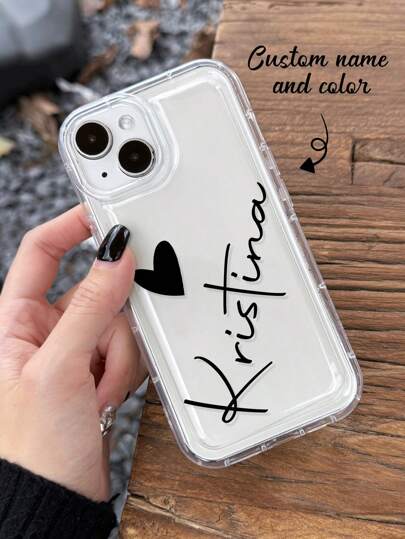 Customized Simple Heart & Name Text Transparent Phone Case, Thick Shockproof Phone Protective Cover Suitable For A13, A14, A15, A16, A33, A34, A35, A52, A53, A54, A55, S20, S21, S22, S23, S24, S25 Ultra Plus, 11, 12, 13, 14, 15, 16 Pro Max,Stylish,Colorful,Vintage,Cute,Contracted,Funny,Custom,Personalized,Unique,Customized,Ideal Gifts For Him,Ideal Gifts For Her,Boyfriend,Girlfriend,Family,Friends,Grandparents,Couple,For Anniversaries,For Birthdays,Stylish,Colorful,Vintage,Cute,Contracted,Funny,Custom,Personalized,Unique,Customized,Ideal Gifts For Him,Ideal Gifts For Her,Boyfriend,Girlfriend,Family,Friends,Grandparents,Couple,For Anniversaries,For Birthdays,For Anniversaries,For Birthdays,For Graduation,For Weddings,For Prom,For Mother's Day,For Father's Day